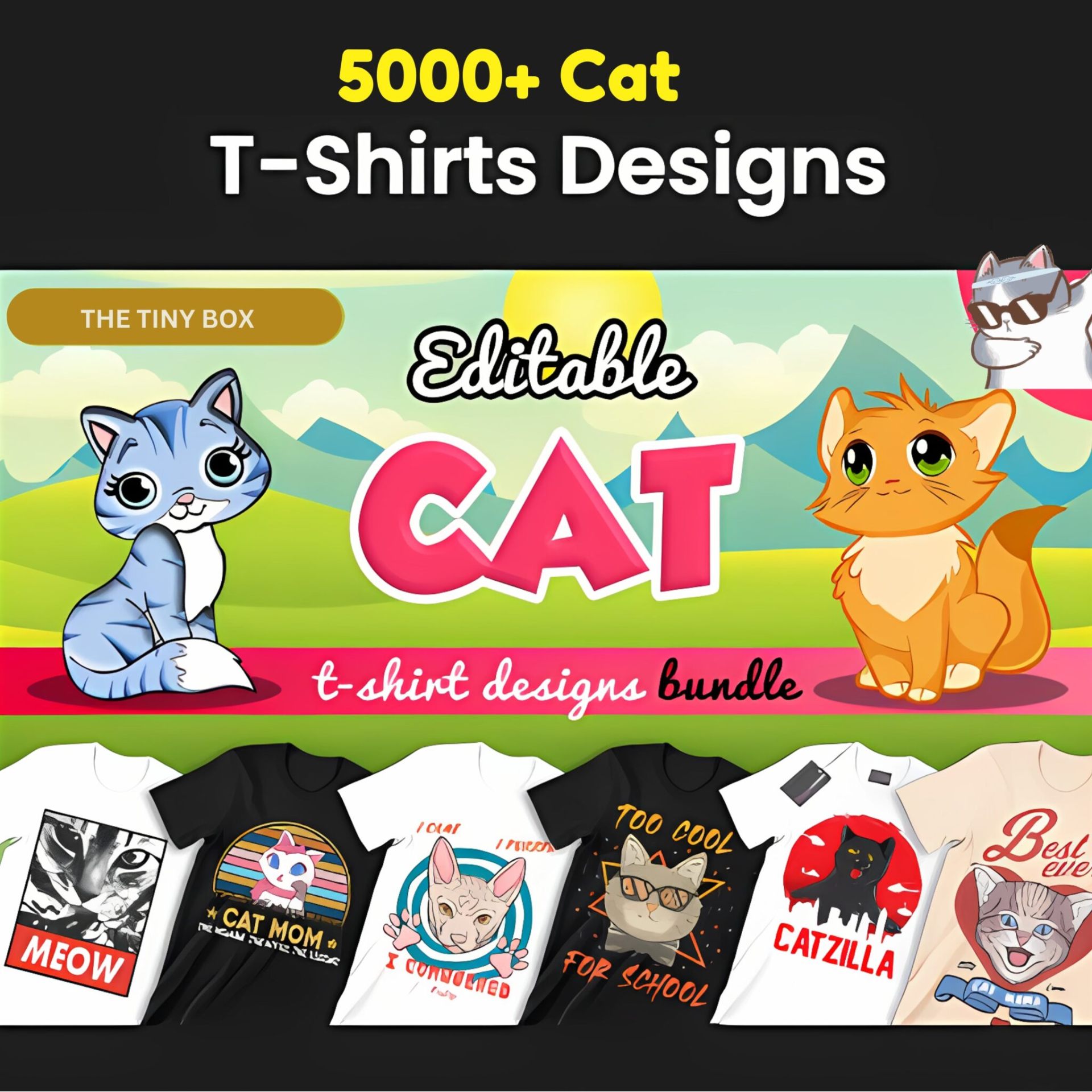 5,000+ Cat T-Shirt Designs