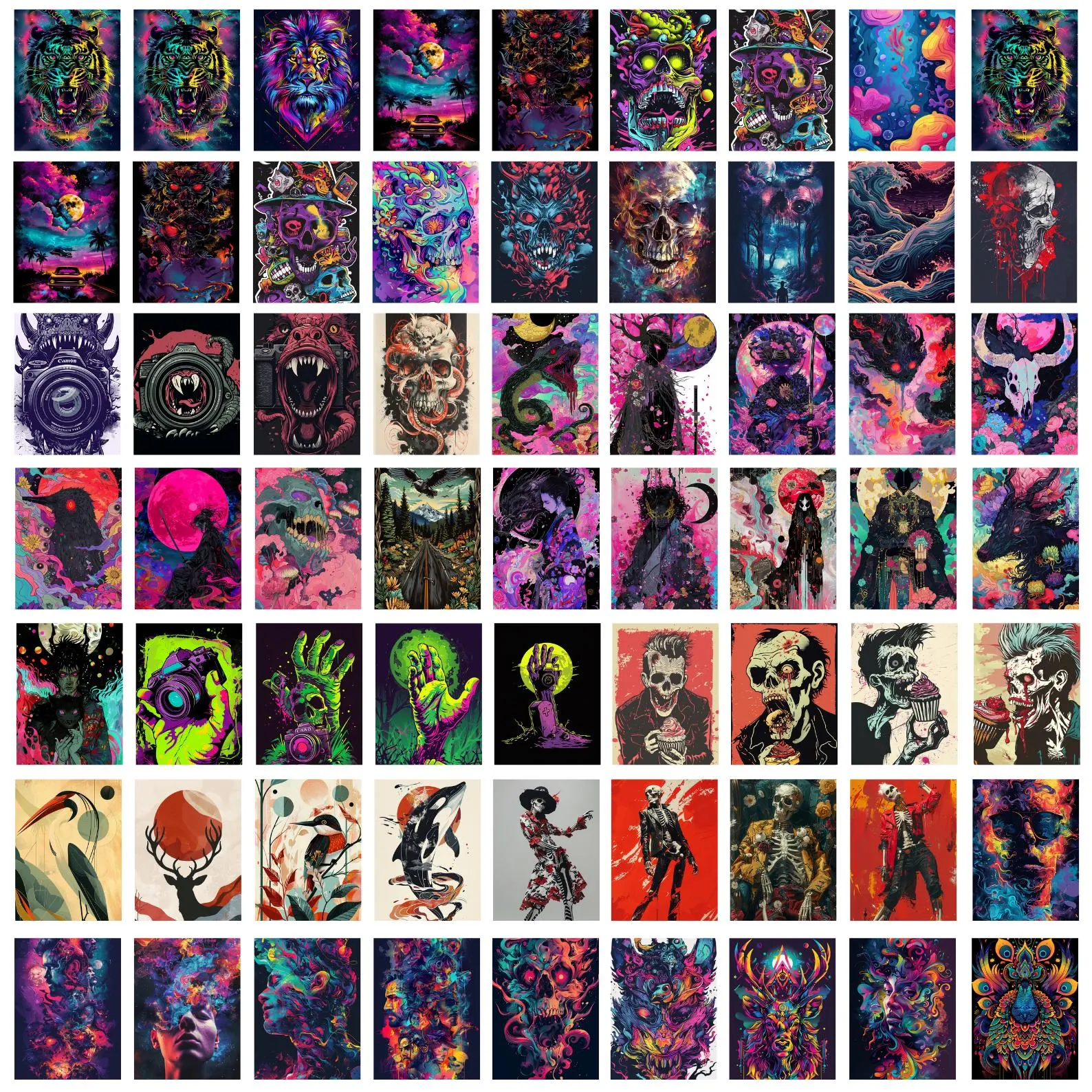 T-shirt design preview — Neon & Horror